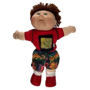 1995 Cabbage Patch Kids Boy Doll Mattel Reissue 1985 Xavier Roberts Blue Sig